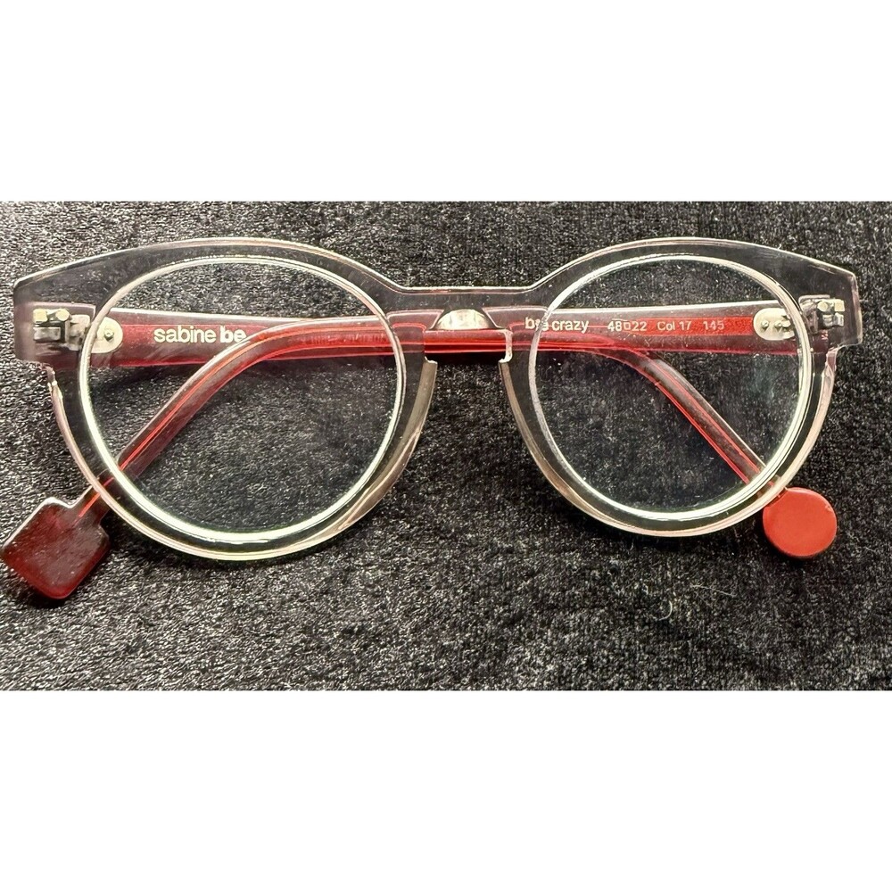 Sabine Be be crazy Eyeglass Frames 48-22 Col 17 Red Clear Handmade France 145 - Picture 1 of 9